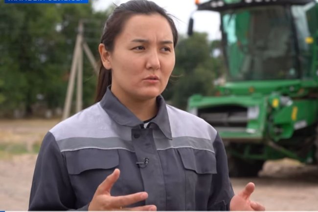 Жамбылдағы комбайн айдайтын келіншек кім?