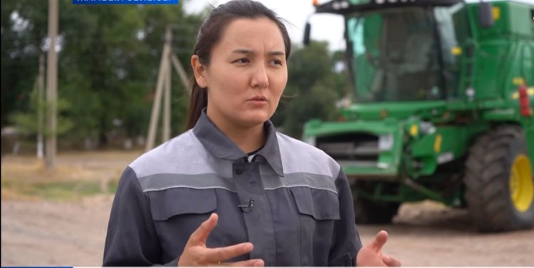 Жамбылдағы комбайн айдайтын келіншек кім?